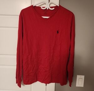 Polo by Ralph Lauren Men's Crimson Long Sleeve Tee